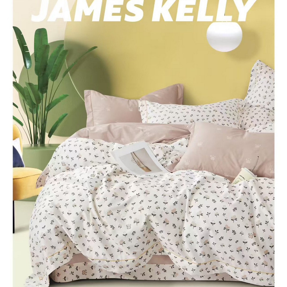 91家纺网 家纺一手货源 找家纺 （总2）未来家居 JAMES KELLY （铂金凯丽）2026新款40支13376全棉印染铂金长绒棉四件套-系列9