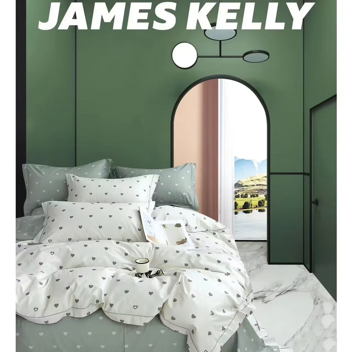 91家纺网 家纺一手货源 找家纺 （总2）未来家居 JAMES KELLY （铂金凯丽）2026新款40支13376全棉印染铂金长绒棉四件套-系列9