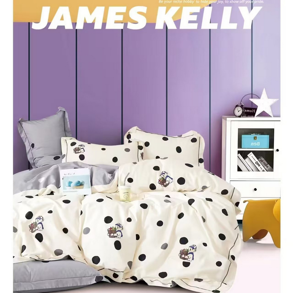 91家纺网 家纺一手货源 找家纺 （总2）未来家居 JAMES KELLY （铂金凯丽）2026新款40支13376全棉印染铂金长绒棉四件套-系列9