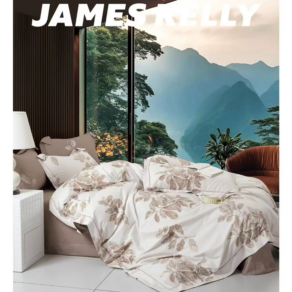 91家纺网 家纺一手货源 找家纺 （总2）未来家居 JAMES KELLY （铂金凯丽）2026新款40支13376全棉印染铂金长绒棉四件套-系列9