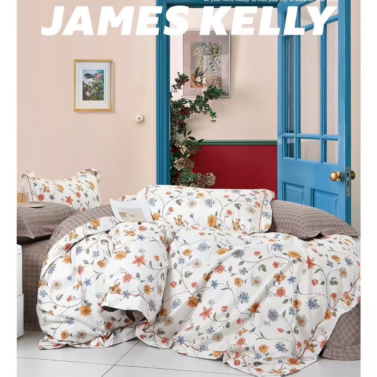 91家纺网 家纺一手货源 找家纺 （总2）未来家居 JAMES KELLY （铂金凯丽）2026新款40支13376全棉印染铂金长绒棉四件套-系列9