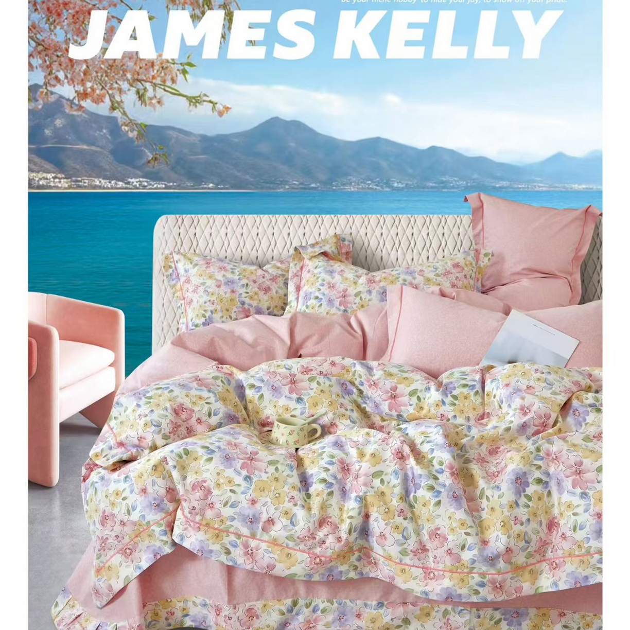 91家纺网 家纺一手货源 找家纺 （总2）未来家居 JAMES KELLY （铂金凯丽）2026新款40支13376全棉印染铂金长绒棉四件套-系列9