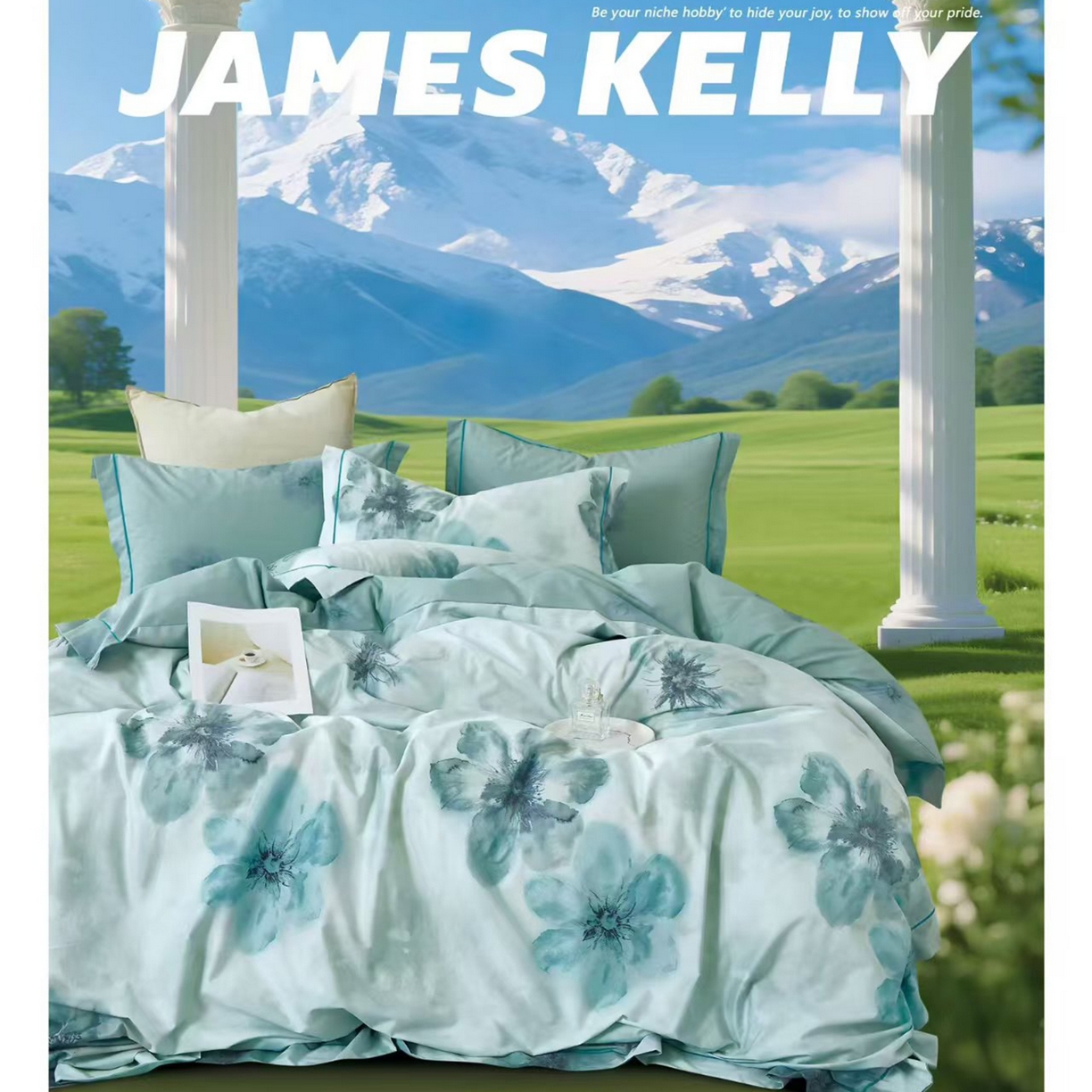 91家纺网 家纺一手货源 找家纺 （总2）未来家居 JAMES KELLY （铂金凯丽）2026新款40支13376全棉印染铂金长绒棉四件套-系列9