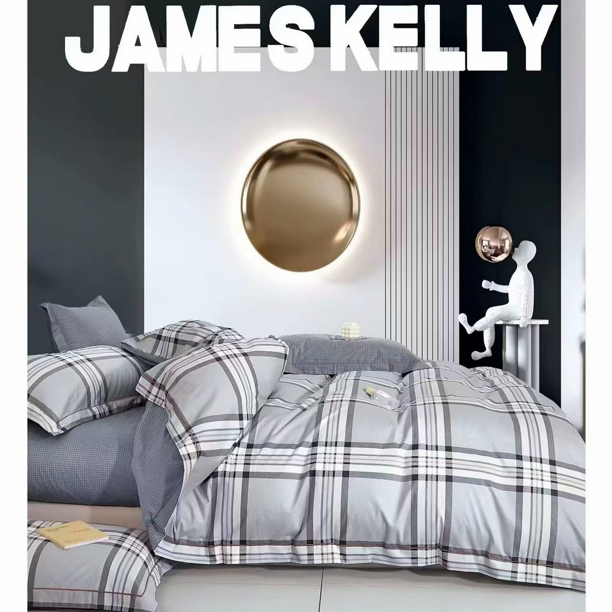 91家纺网 家纺一手货源 找家纺 （总2）未来家居 JAMES KELLY （铂金凯丽）2026新款40支13376全棉印染铂金长绒棉四件套-系列9