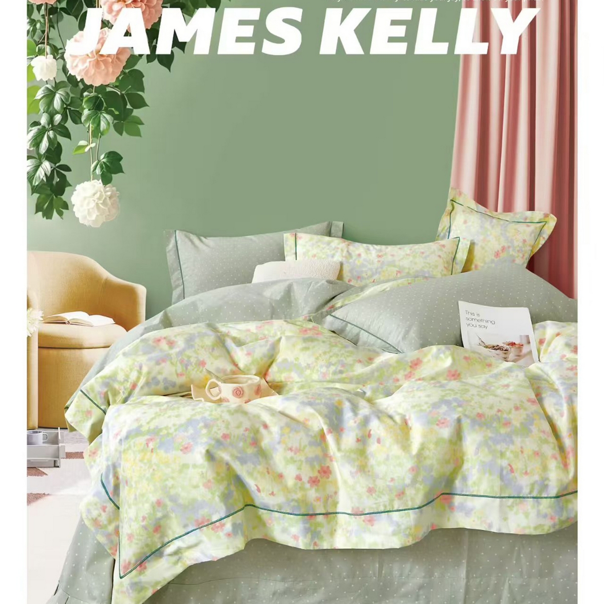 91家纺网 家纺一手货源 找家纺 （总2）未来家居 JAMES KELLY （铂金凯丽）2026新款40支13376全棉印染铂金长绒棉四件套-系列9