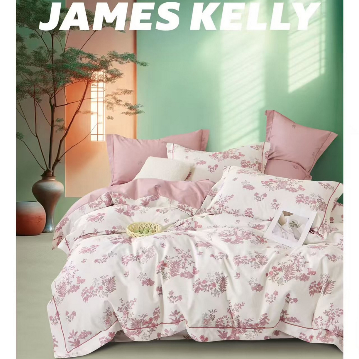 91家纺网 家纺一手货源 找家纺 （总2）未来家居 JAMES KELLY （铂金凯丽）2026新款40支13376全棉印染铂金长绒棉四件套-系列9