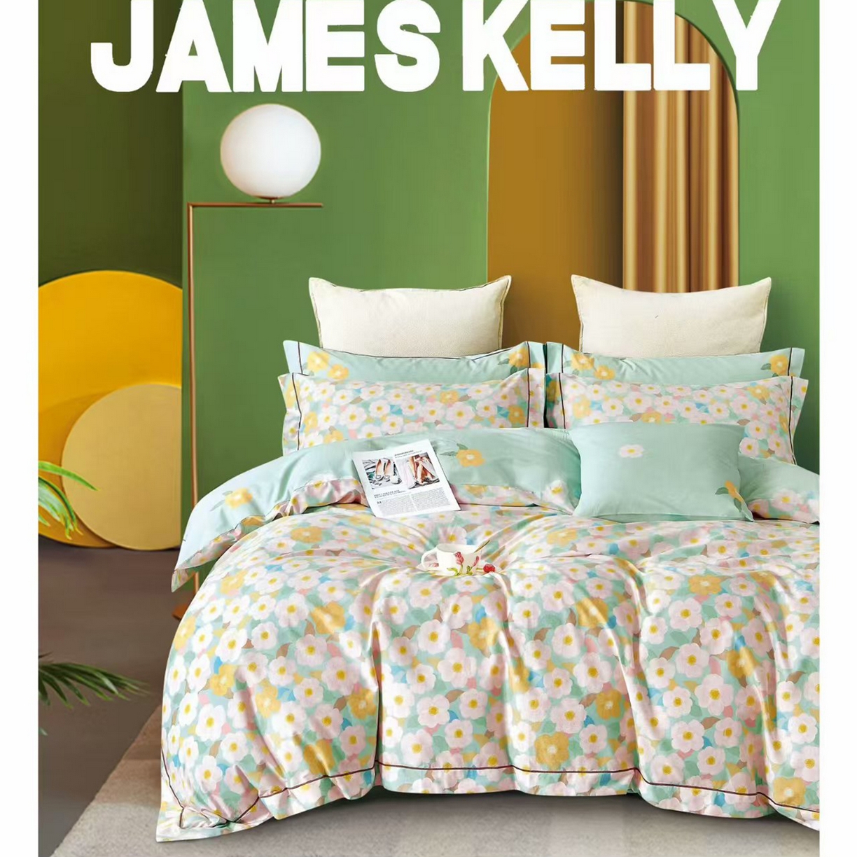 91家纺网 家纺一手货源 找家纺 （总2）未来家居 JAMES KELLY （铂金凯丽）2026新款40支13376全棉印染铂金长绒棉四件套-系列9