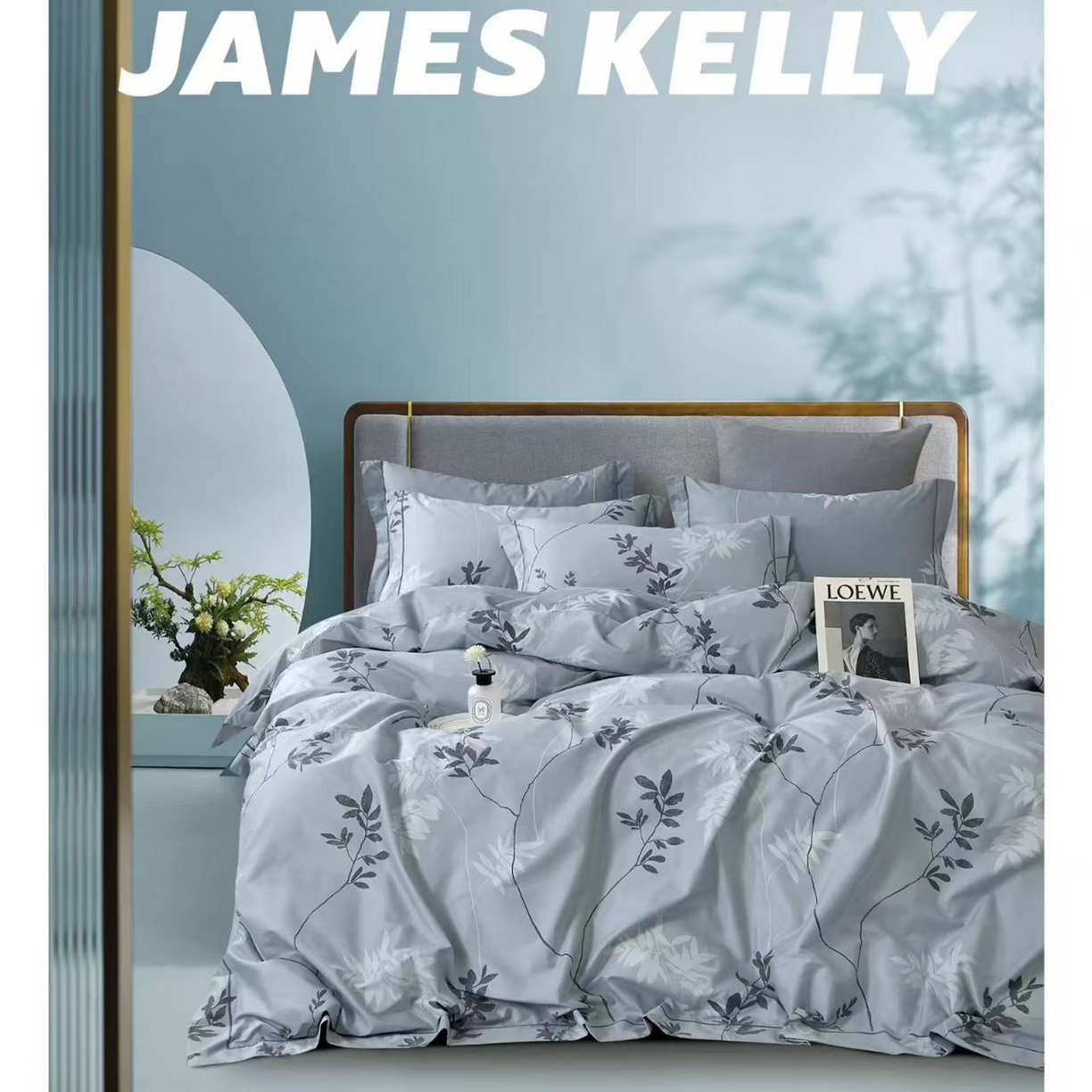 91家纺网 家纺一手货源 找家纺 （总2）未来家居 JAMES KELLY （铂金凯丽）2026新款40支13376全棉印染铂金长绒棉四件套-系列9