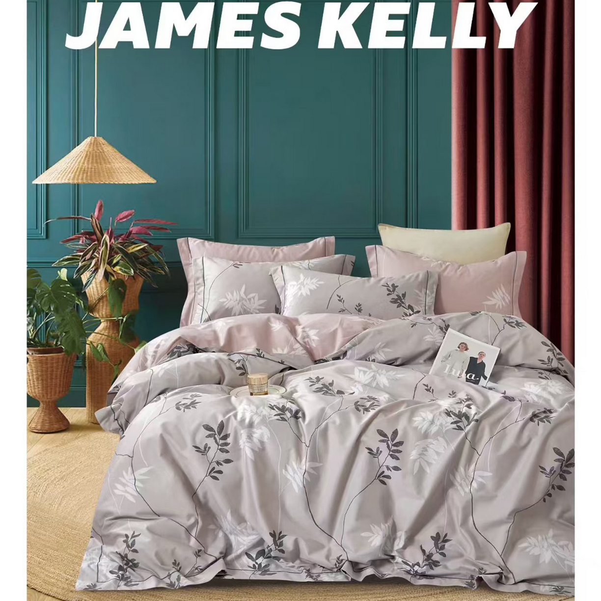 91家纺网 家纺一手货源 找家纺 （总2）未来家居 JAMES KELLY （铂金凯丽）2026新款40支13376全棉印染铂金长绒棉四件套-系列9