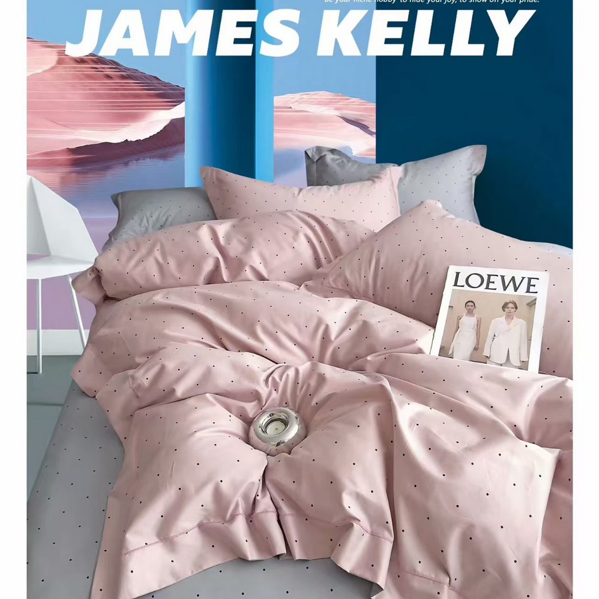 91家纺网 家纺一手货源 找家纺 （总2）未来家居 JAMES KELLY （铂金凯丽）2026新款40支13376全棉印染铂金长绒棉四件套-系列9