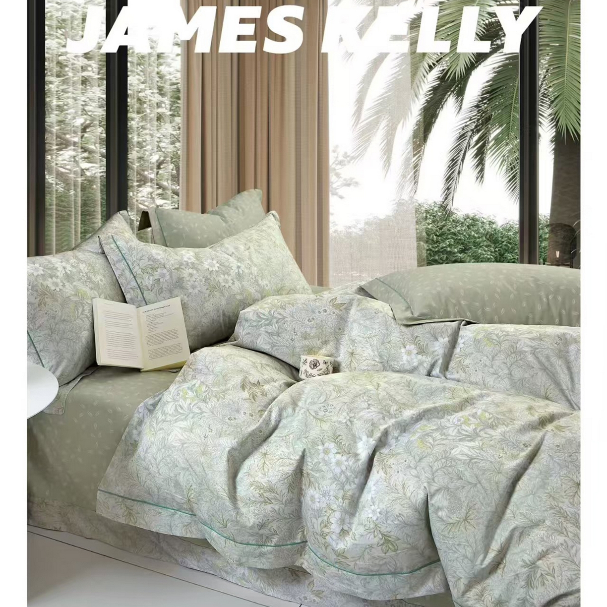 91家纺网 家纺一手货源 找家纺 （总2）未来家居 JAMES KELLY （铂金凯丽）2026新款40支13376全棉印染铂金长绒棉四件套-系列9