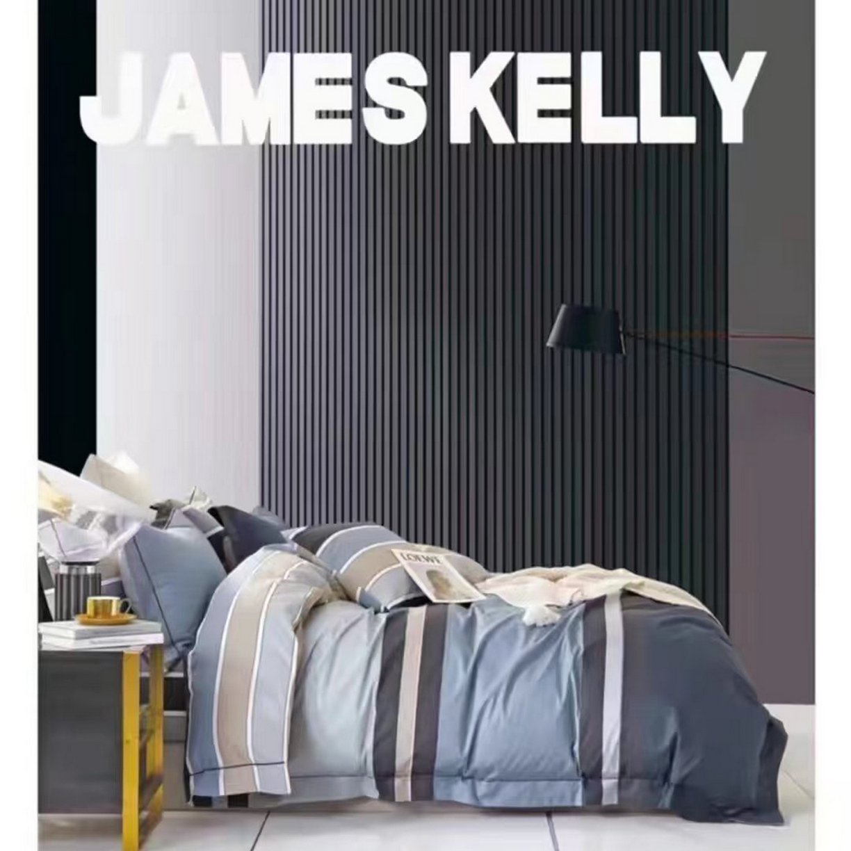 91家纺网 家纺一手货源 找家纺 （总2）未来家居 JAMES KELLY （铂金凯丽）2026新款40支13376全棉印染铂金长绒棉四件套-系列9