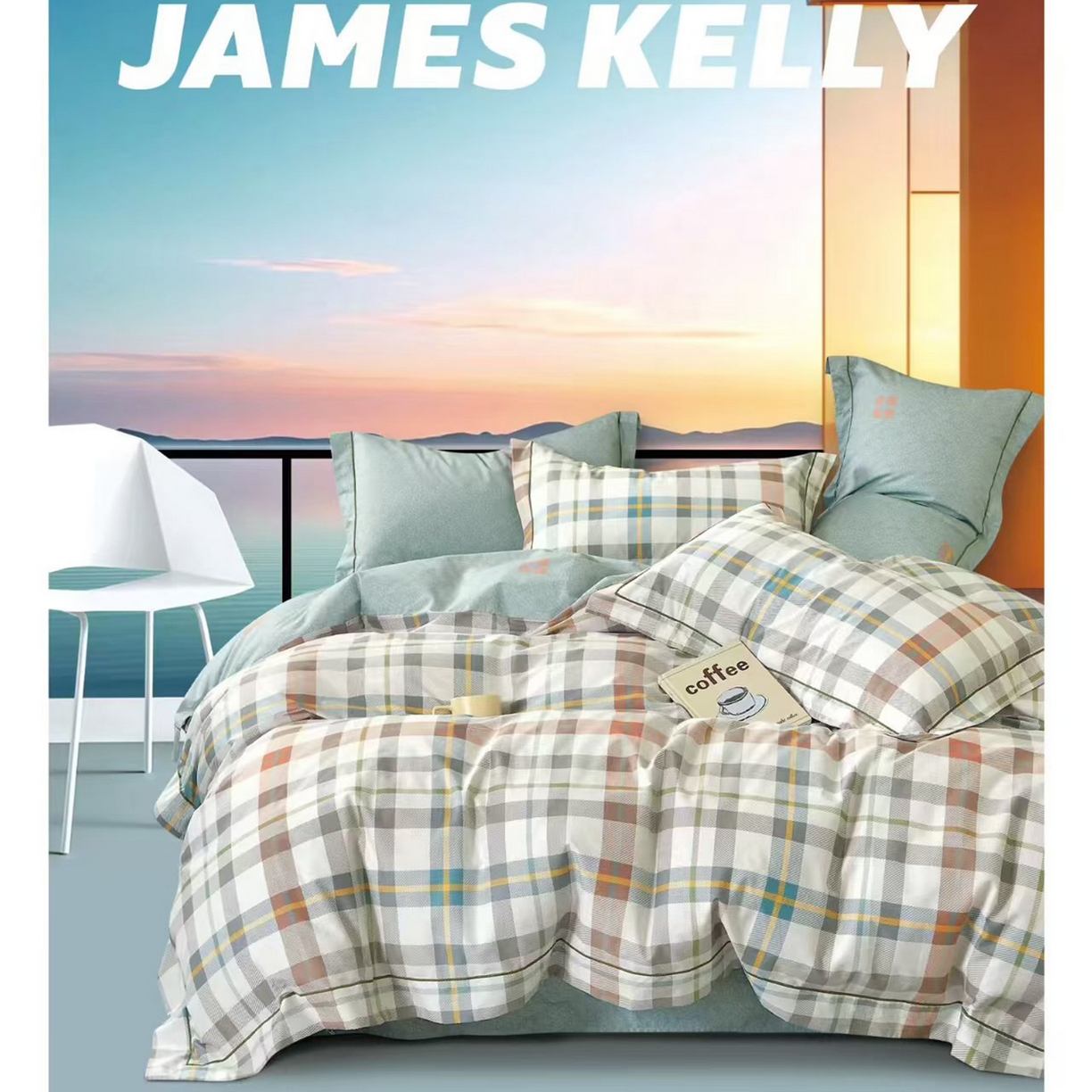 91家纺网 家纺一手货源 找家纺 （总2）未来家居 JAMES KELLY （铂金凯丽）2026新款40支13376全棉印染铂金长绒棉四件套-系列9