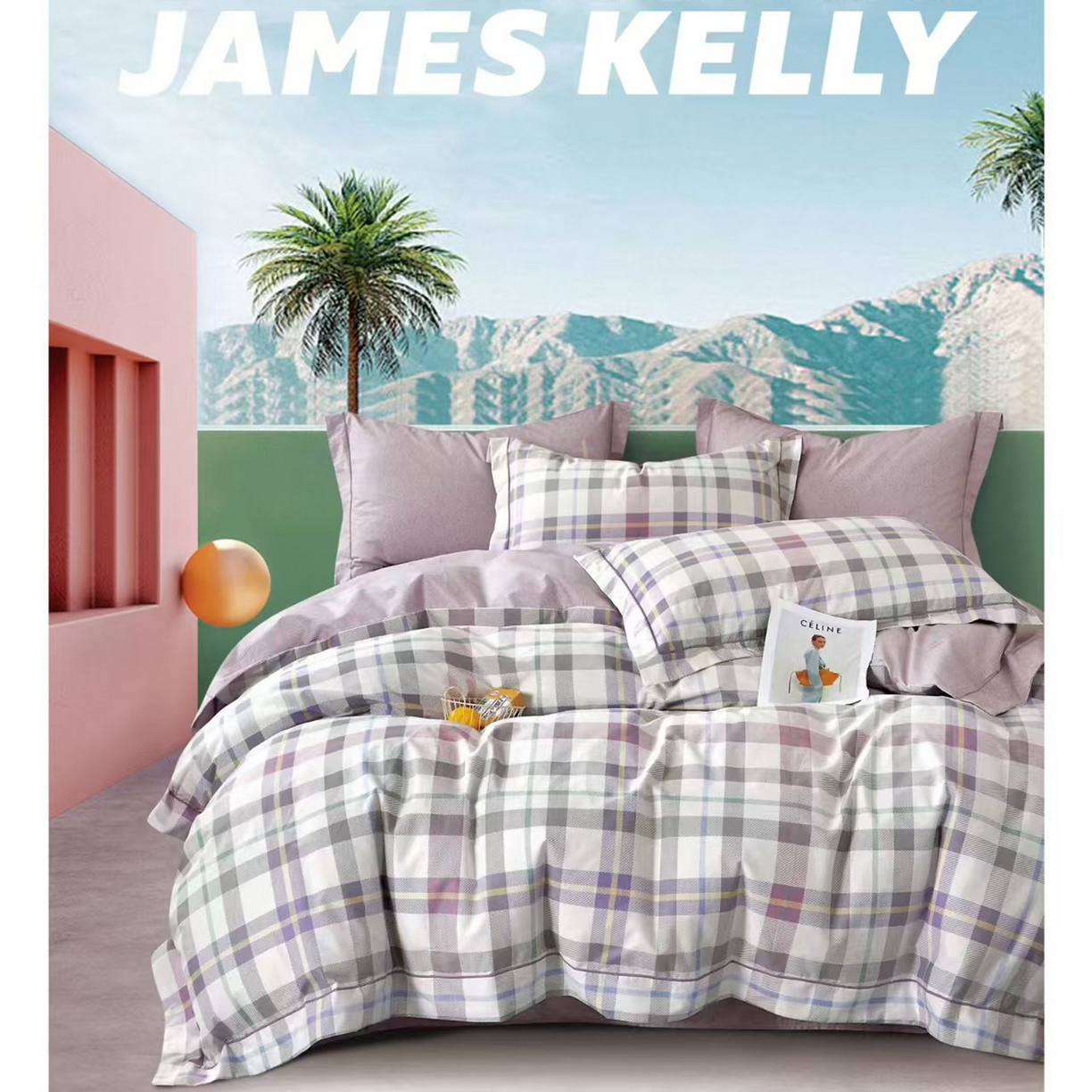 91家纺网 家纺一手货源 找家纺 （总2）未来家居 JAMES KELLY （铂金凯丽）2026新款40支13376全棉印染铂金长绒棉四件套-系列9