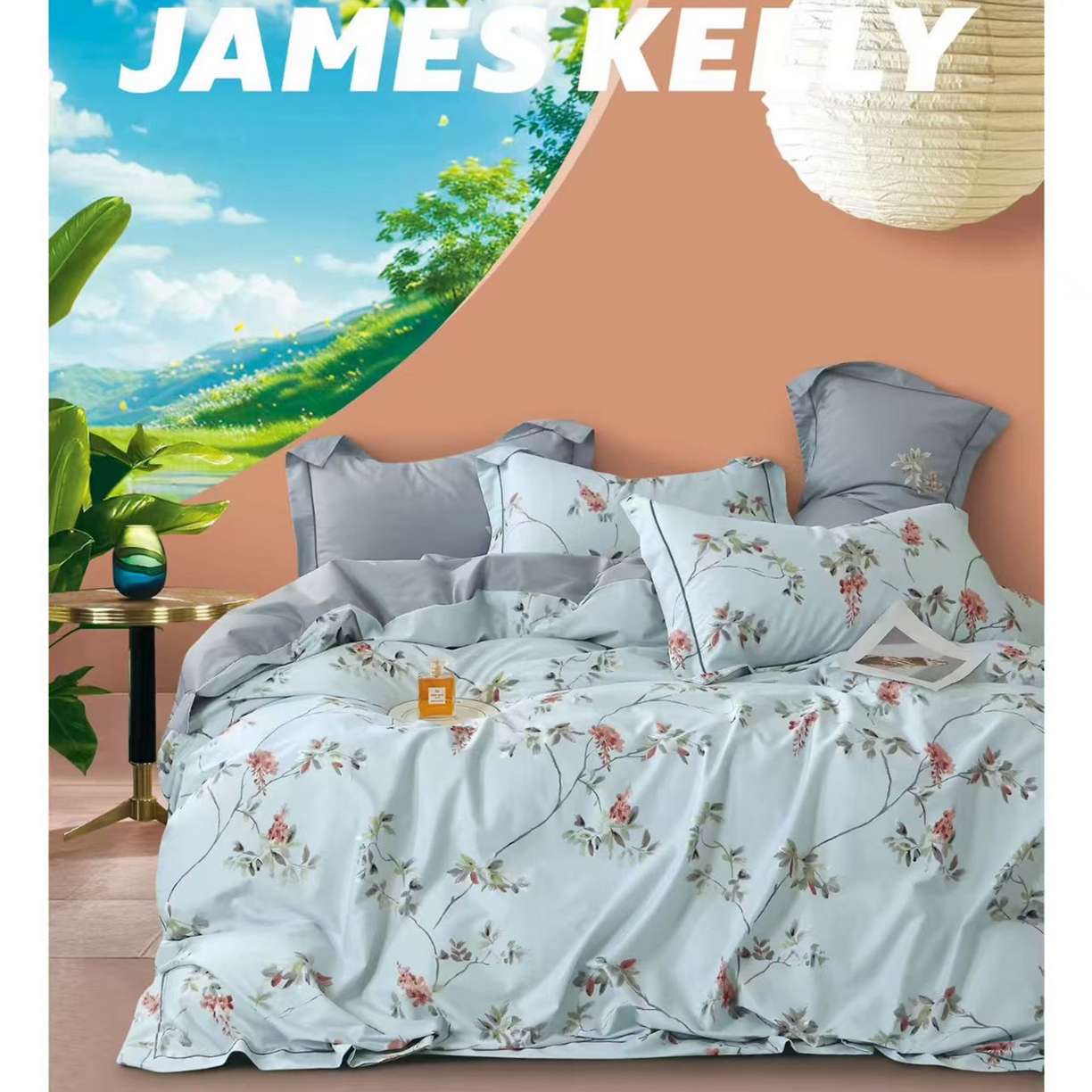 91家纺网 家纺一手货源 找家纺 （总2）未来家居 JAMES KELLY （铂金凯丽）2026新款40支13376全棉印染铂金长绒棉四件套-系列9