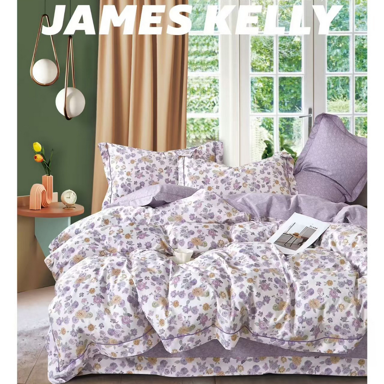 91家纺网 家纺一手货源 找家纺 （总2）未来家居 JAMES KELLY （铂金凯丽）2025新款40支13376全棉印染铂金长绒棉四件套-系列8