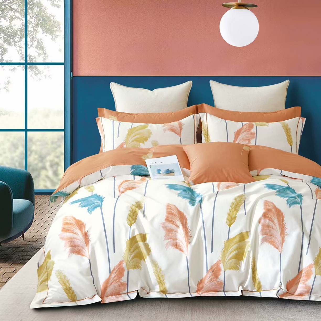 91家纺网 家纺一手货源 找家纺 （总2）未来家居 JAMES KELLY （铂金凯丽）2025新款40支13376全棉印染铂金长绒棉四件套-系列6