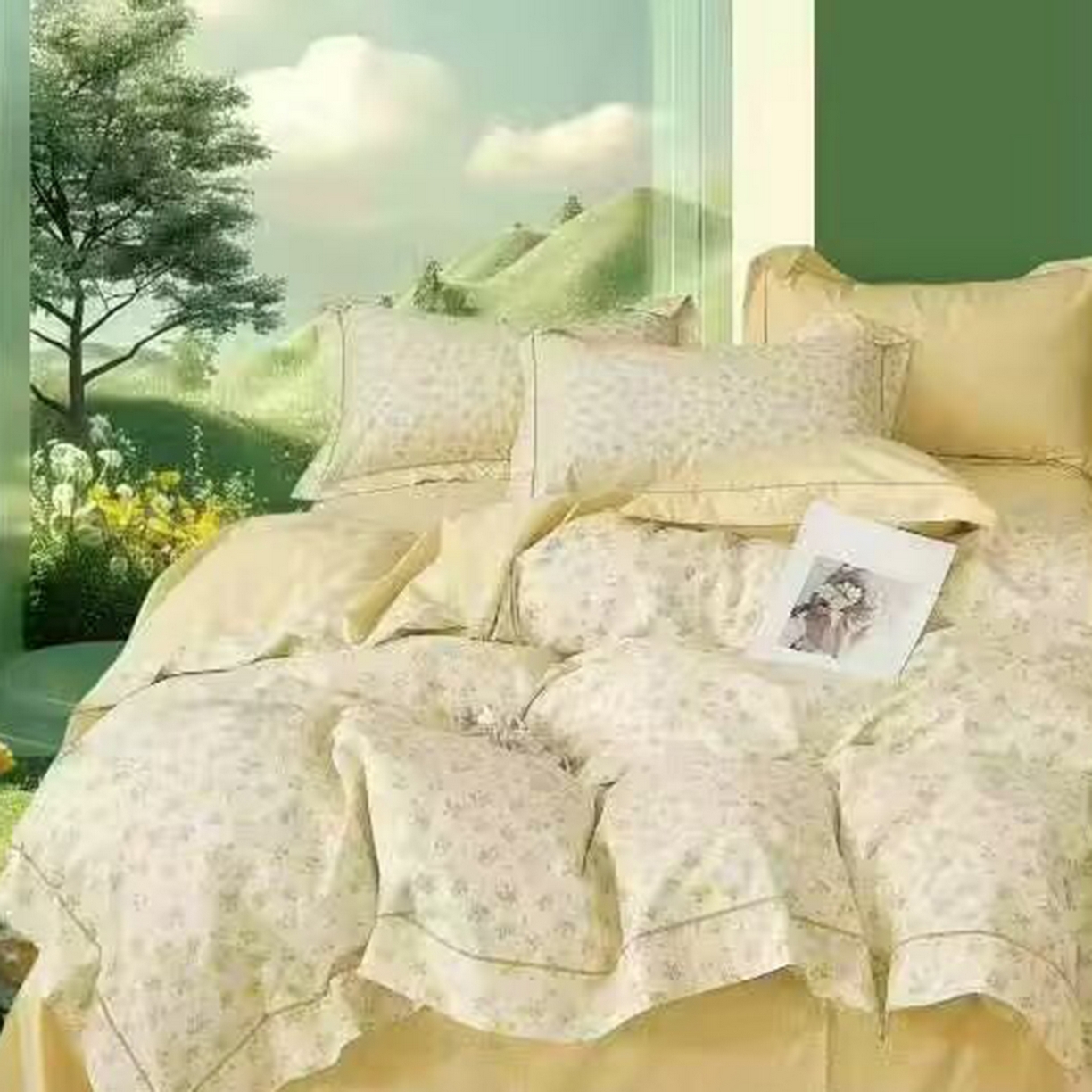 91家纺网 家纺一手货源 找家纺 （总2）未来家居 JAMES KELLY （铂金凯丽）2025新款40支13376全棉印染铂金长绒棉四件套-系列6