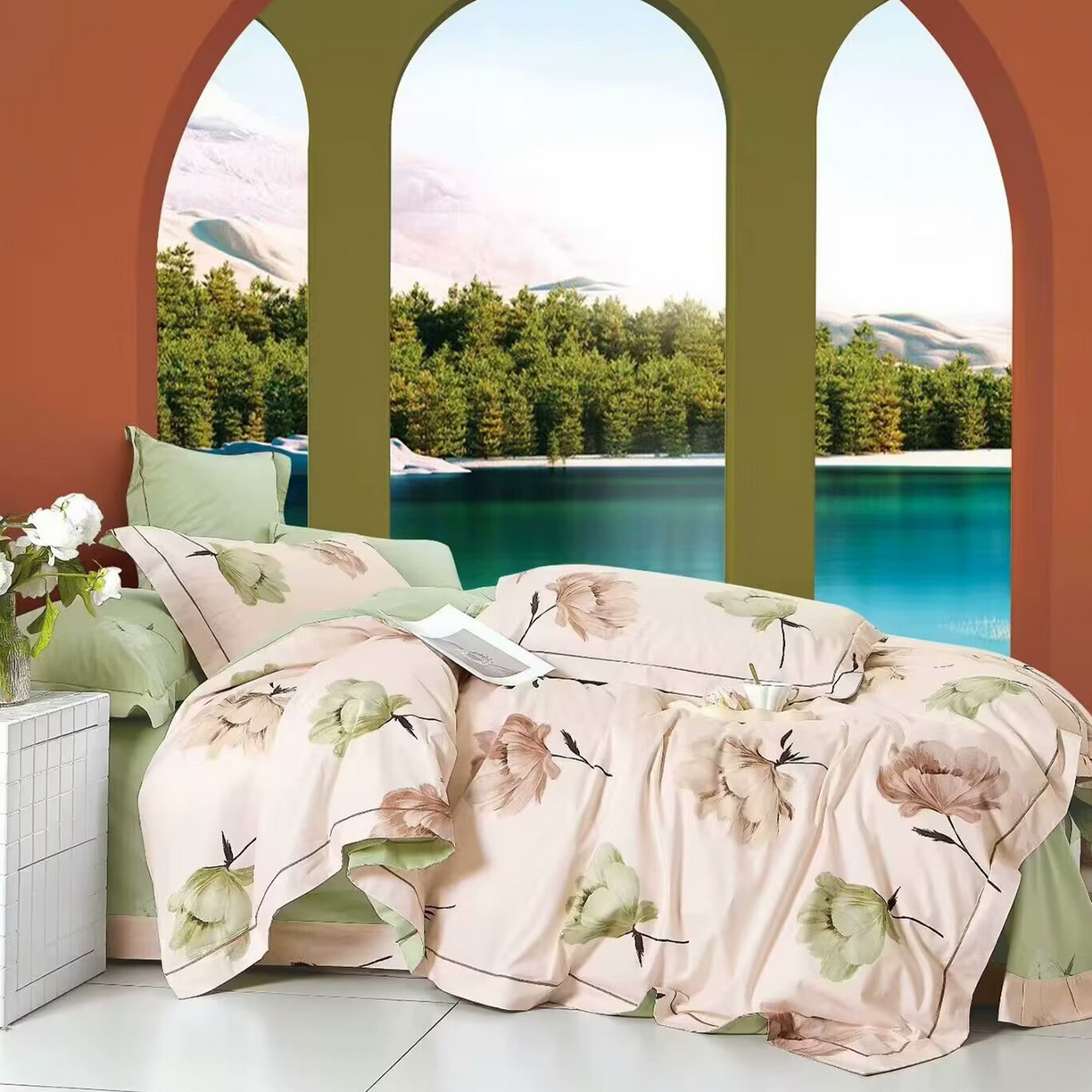 91家纺网 家纺一手货源 找家纺 （总2）未来家居 JAMES KELLY （铂金凯丽）2025新款40支13376全棉印染铂金长绒棉四件套-系列6