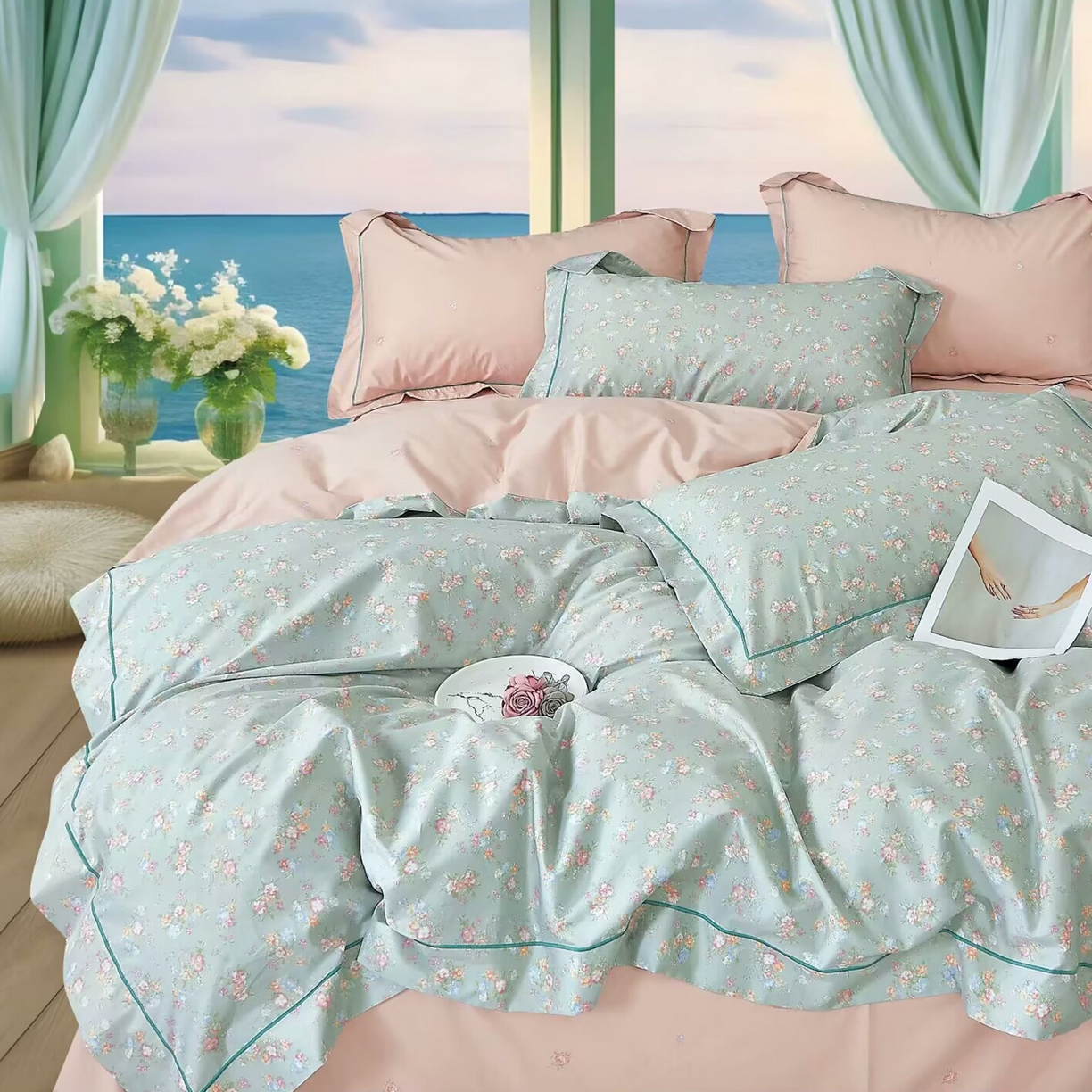 91家纺网 家纺一手货源 找家纺 （总2）未来家居 JAMES KELLY （铂金凯丽）2025新款40支13376全棉印染铂金长绒棉四件套-系列6