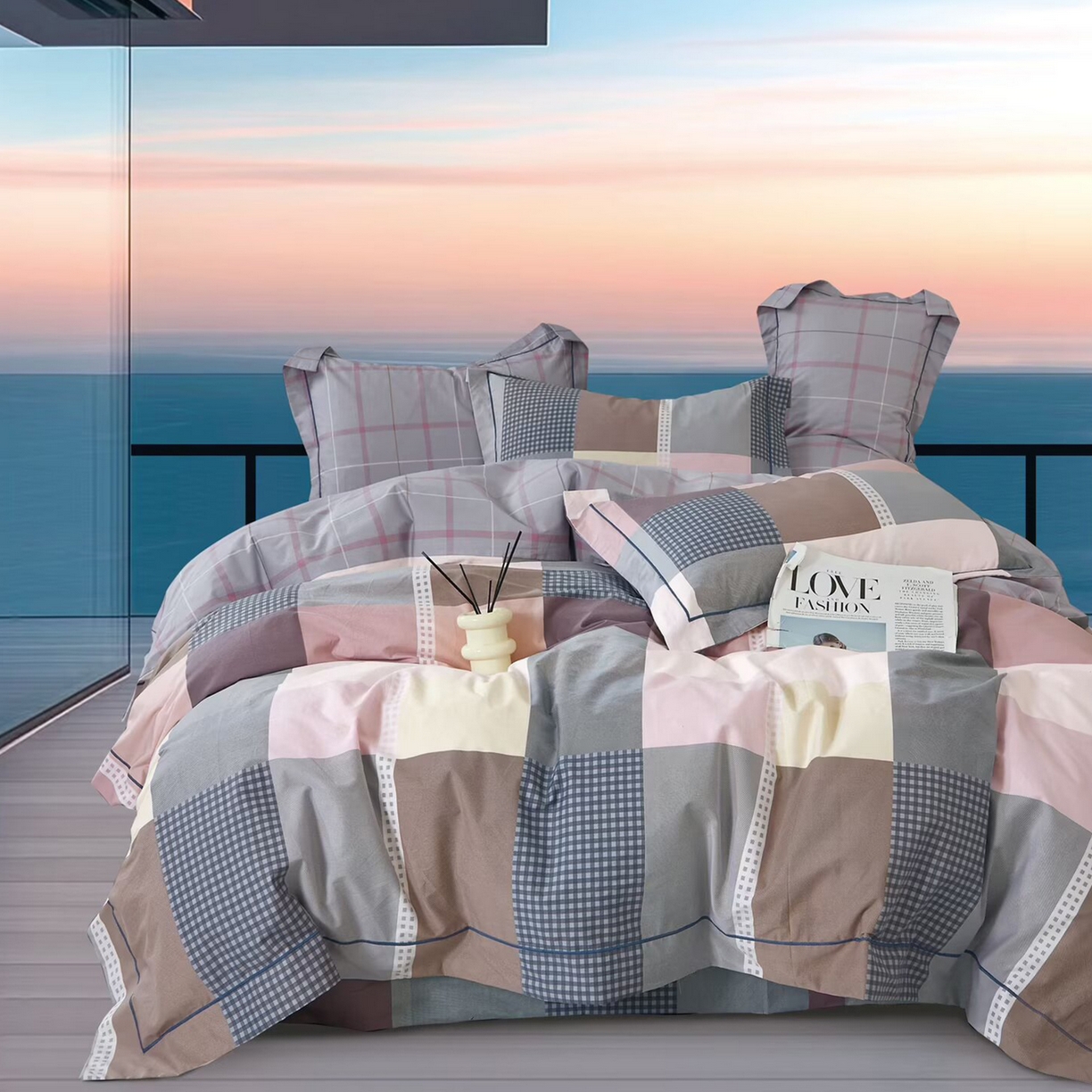 91家纺网 家纺一手货源 找家纺 （总2）未来家居 JAMES KELLY （铂金凯丽）2025新款40支13376全棉印染铂金长绒棉四件套-系列6