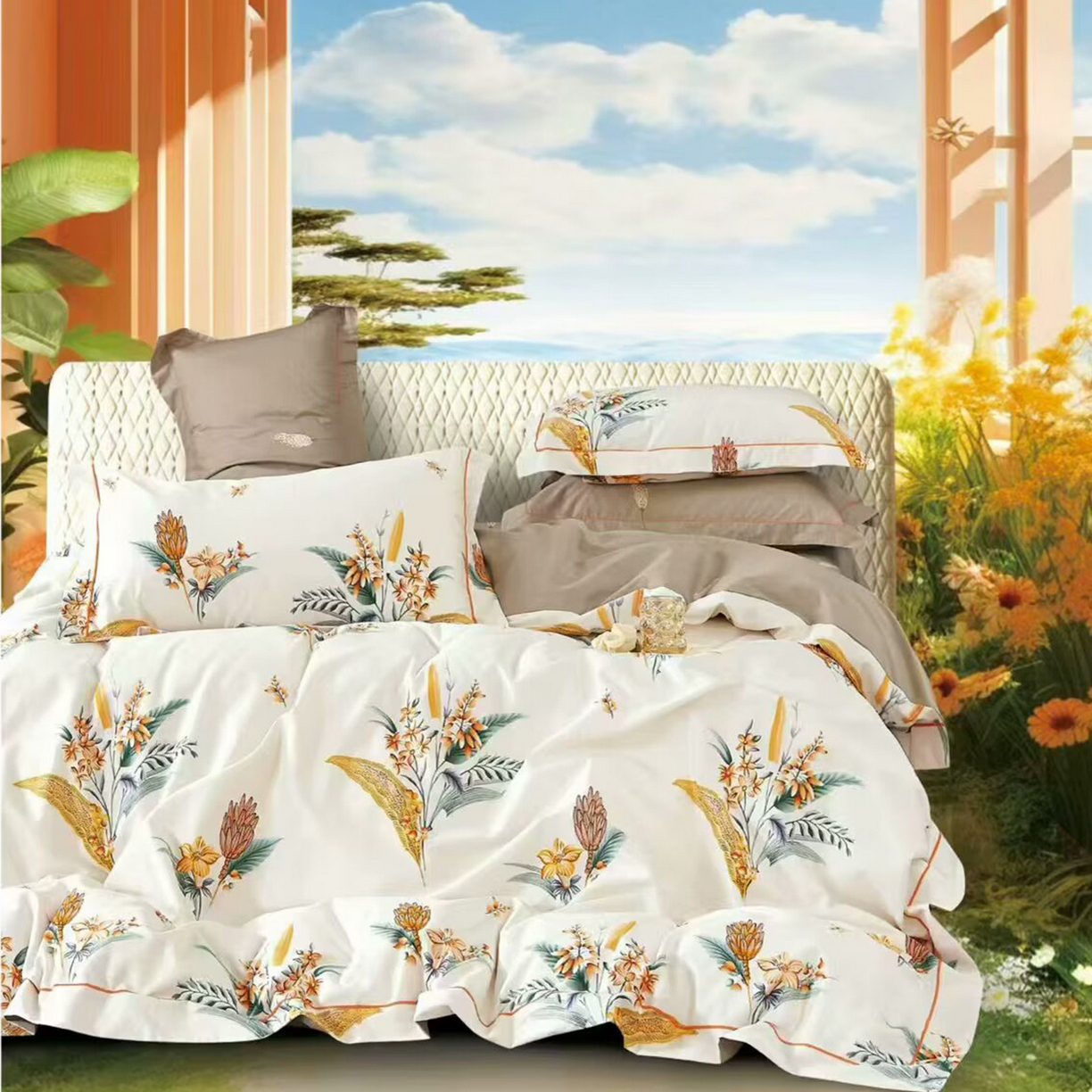 91家纺网 家纺一手货源 找家纺 （总2）未来家居 JAMES KELLY （铂金凯丽）2025新款40支13376全棉印染铂金长绒棉四件套-系列6