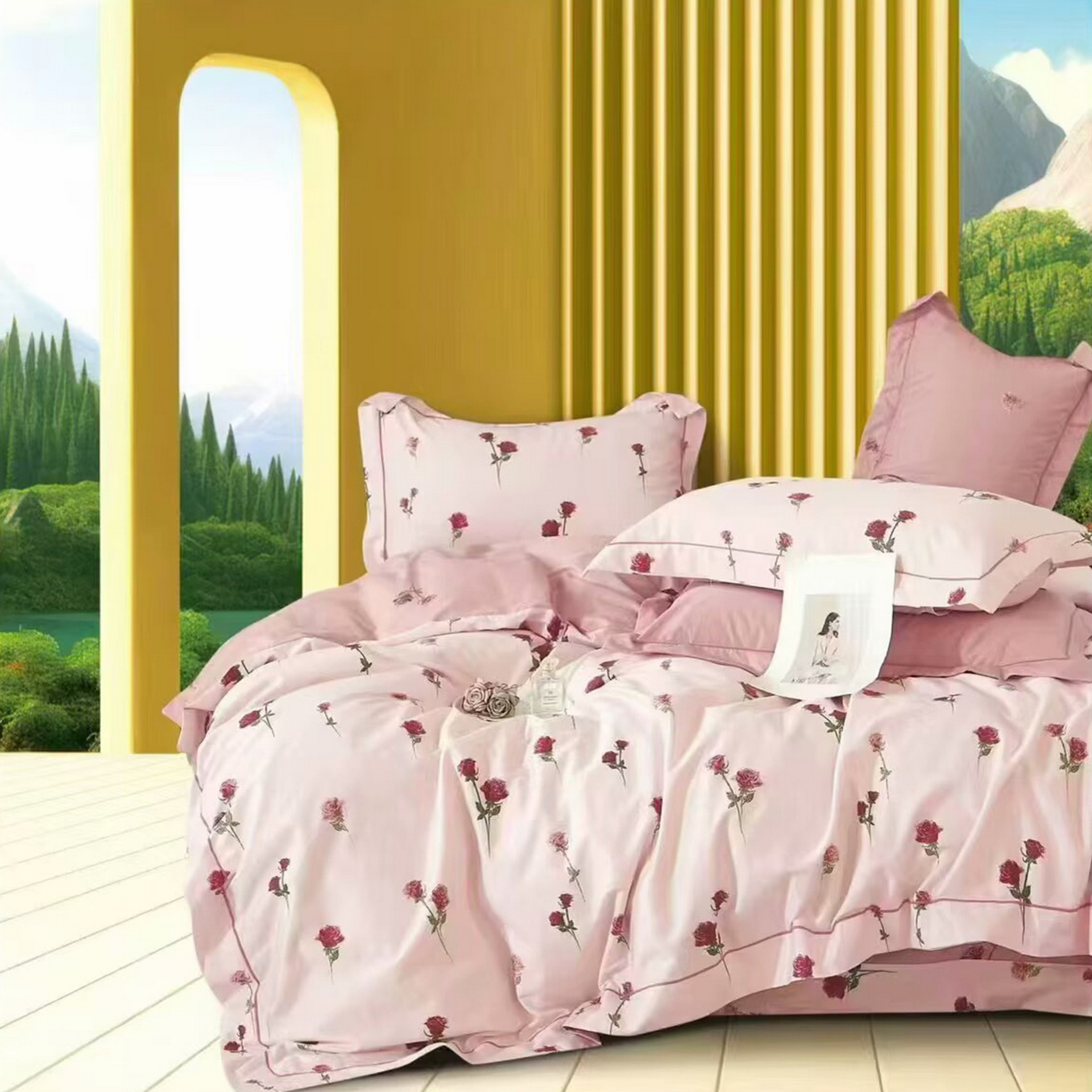 91家纺网 家纺一手货源 找家纺 （总2）未来家居 JAMES KELLY （铂金凯丽）2025新款40支13376全棉印染铂金长绒棉四件套-系列6