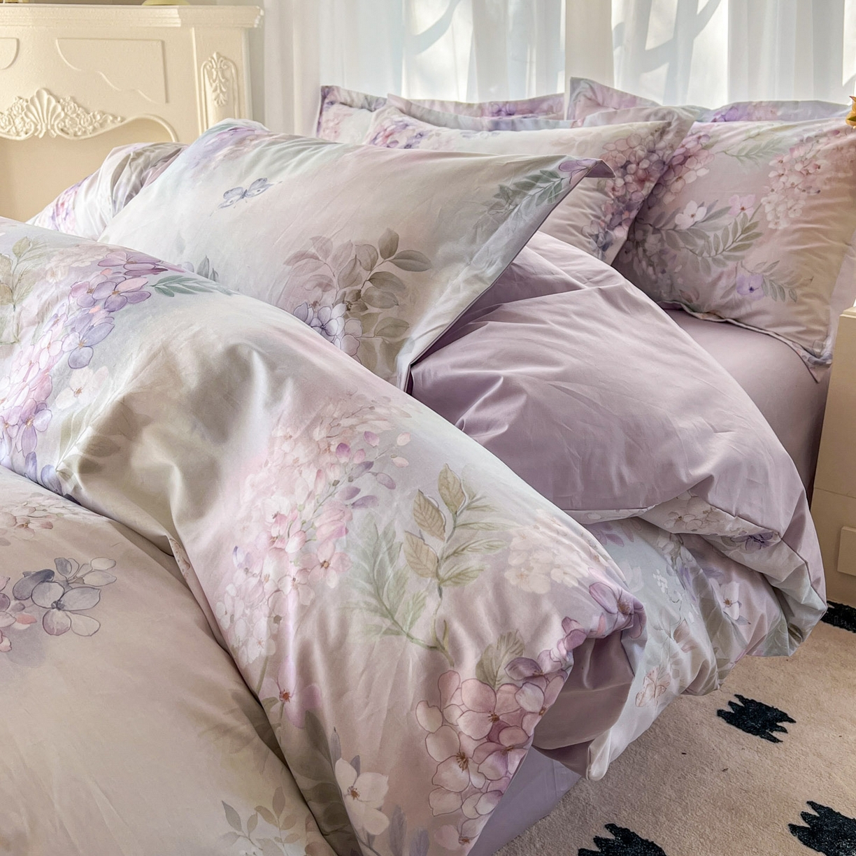 91家纺网 家纺一手货源 找家纺 （总）卧趣家纺 2026新款纯棉花卉系列全棉印花四件套