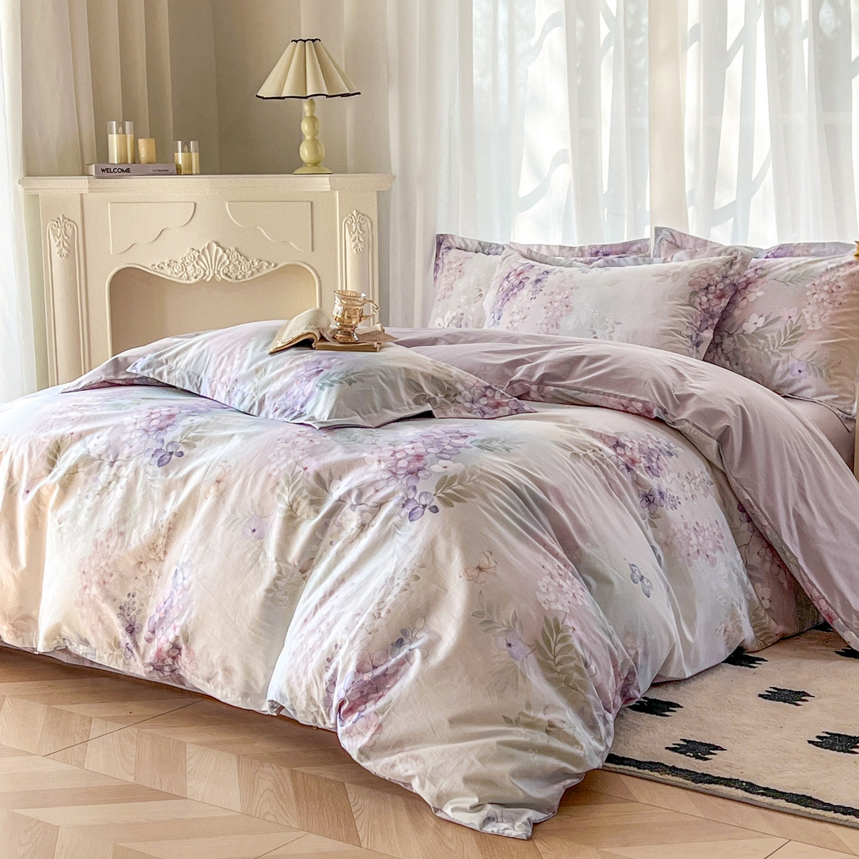 91家纺网 家纺一手货源 找家纺 （总）卧趣家纺 2026新款纯棉花卉系列全棉印花四件套