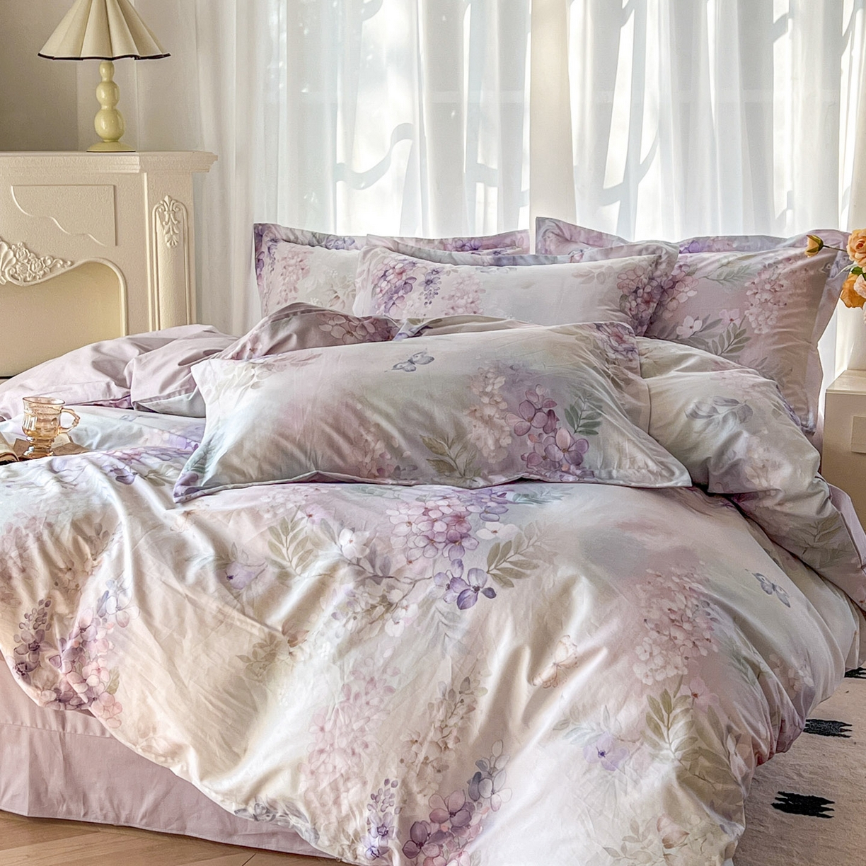 91家纺网 家纺一手货源 找家纺 （总）卧趣家纺 2026新款纯棉花卉系列全棉印花四件套