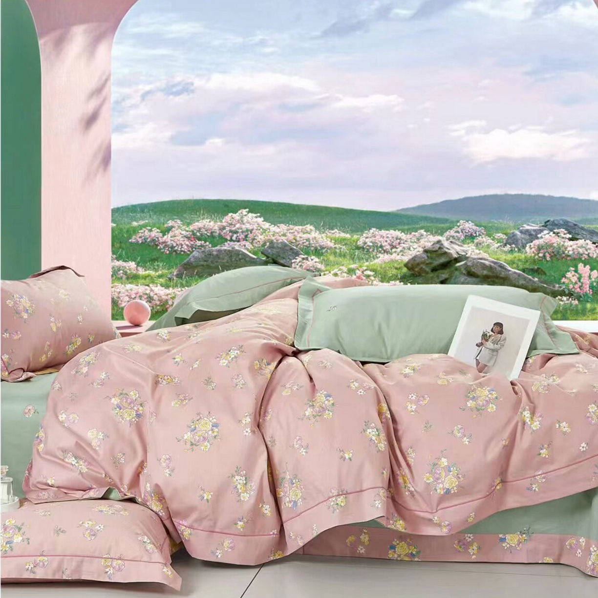 91家纺网 家纺一手货源 找家纺 （总2）未来家居 JAMES KELLY （铂金凯丽）2025新款40支13376全棉印染铂金长绒棉四件套-系列6