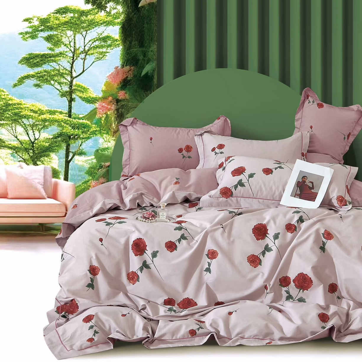 91家纺网 家纺一手货源 找家纺 （总2）未来家居 JAMES KELLY （铂金凯丽）2025新款40支13376全棉印染铂金长绒棉四件套-系列6