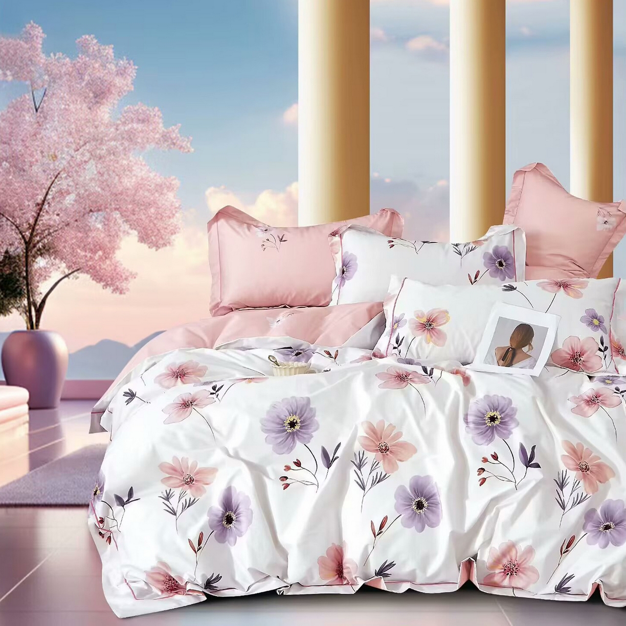 91家纺网 家纺一手货源 找家纺 （总2）未来家居 JAMES KELLY （铂金凯丽）2025新款40支13376全棉印染铂金长绒棉四件套-系列6