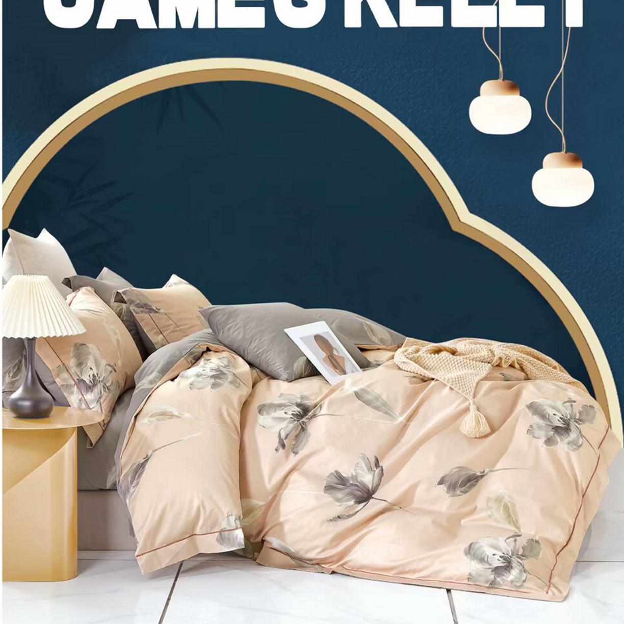 91家纺网 家纺一手货源 找家纺 （总2）未来家居 JAMES KELLY （铂金凯丽）2025新款40支13376全棉印染铂金长绒棉四件套-系列6