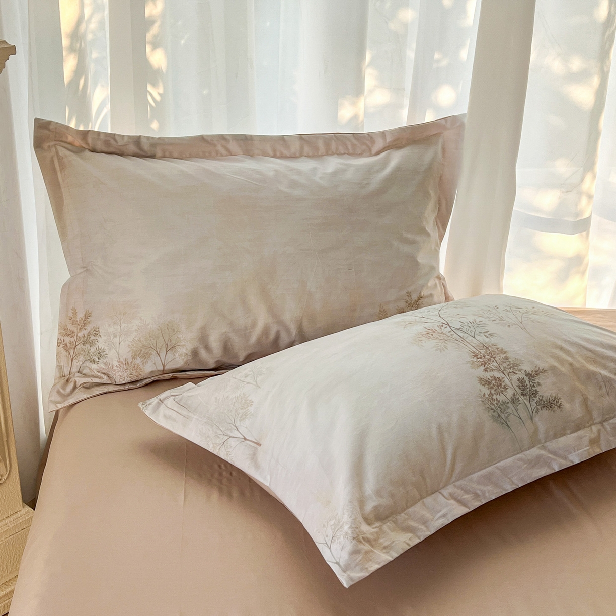 91家纺网 家纺一手货源 找家纺 卧趣家纺 2026新款纯棉花卉系列全棉印花四件套 沐霖-桔