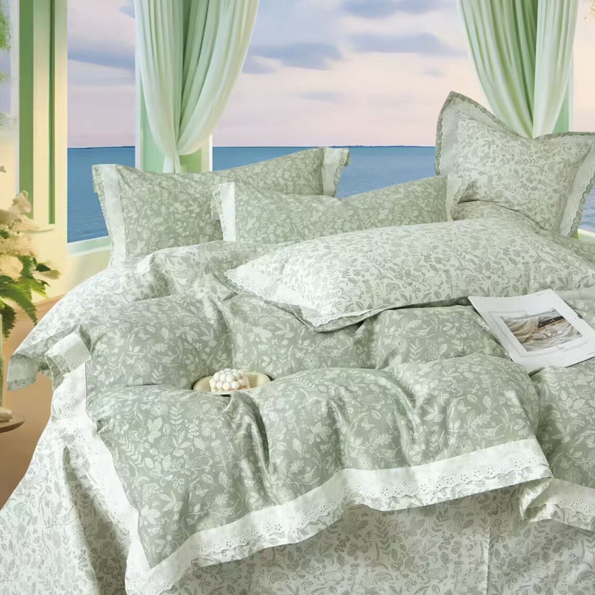 91家纺网 家纺一手货源 找家纺 （总2）未来家居 JAMES KELLY （铂金凯丽）2025新款40支13376全棉印染铂金长绒棉四件套-系列6