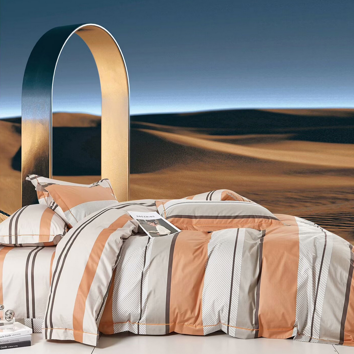 91家纺网 家纺一手货源 找家纺 （总2）未来家居 JAMES KELLY （铂金凯丽）2025新款40支13376全棉印染铂金长绒棉四件套-系列6