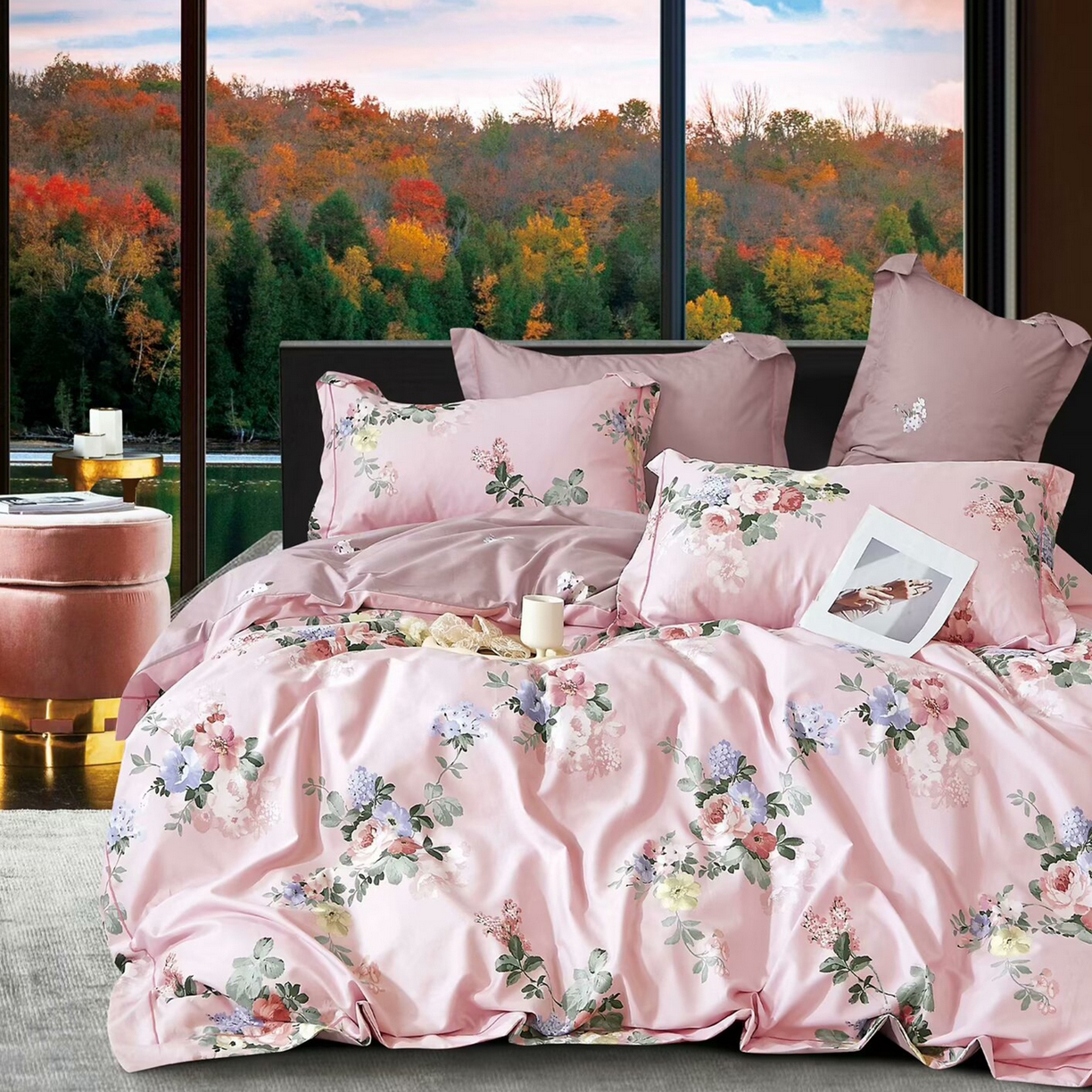 91家纺网 家纺一手货源 找家纺 （总2）未来家居 JAMES KELLY （铂金凯丽）2025新款40支13376全棉印染铂金长绒棉四件套-系列6