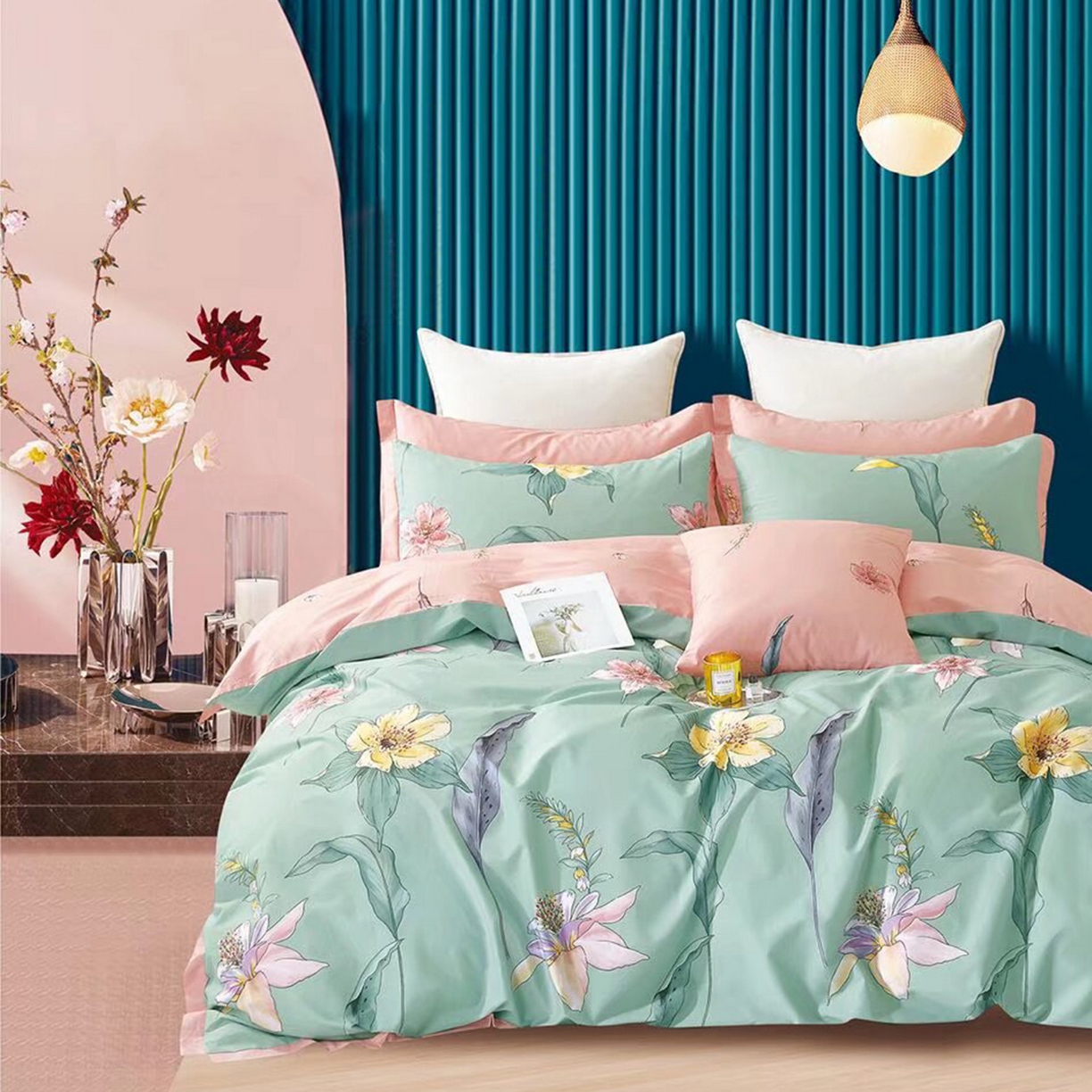 91家纺网 家纺一手货源 找家纺 （总2）未来家居 JAMES KELLY （铂金凯丽）2025新款40支13376全棉印染铂金长绒棉四件套-系列6