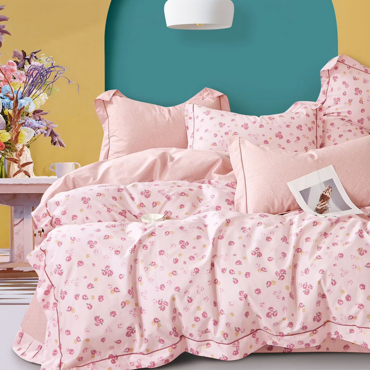 91家纺网 家纺一手货源 找家纺 （总2）未来家居 JAMES KELLY （铂金凯丽）2025新款40支13376全棉印染铂金长绒棉四件套-系列6