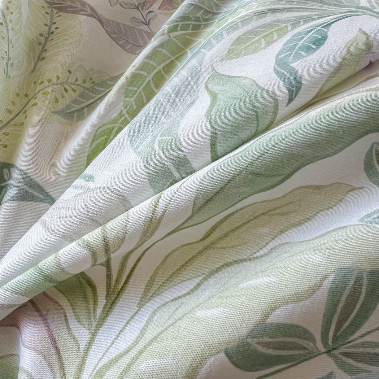 91家纺网 家纺一手货源 找家纺 卧趣家纺 2026新款纯棉花卉系列全棉印花四件套 晚柠-绿