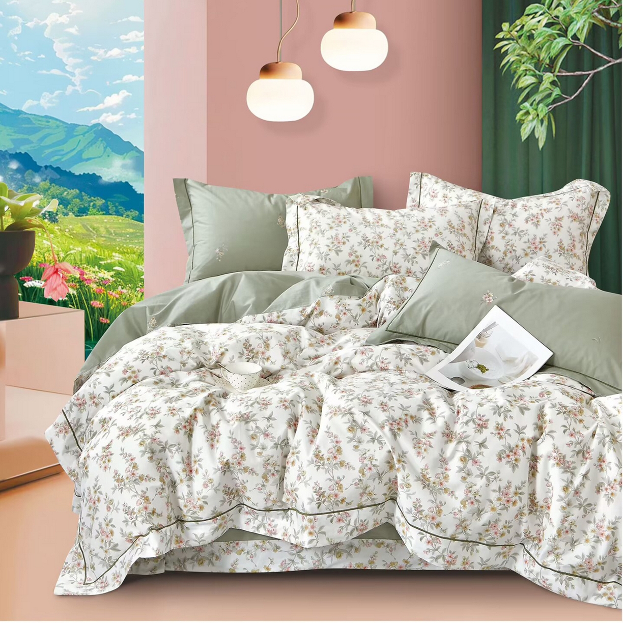 91家纺网 家纺一手货源 找家纺 （总2）未来家居 JAMES KELLY （铂金凯丽）2025新款40支13376全棉印染铂金长绒棉四件套-系列6