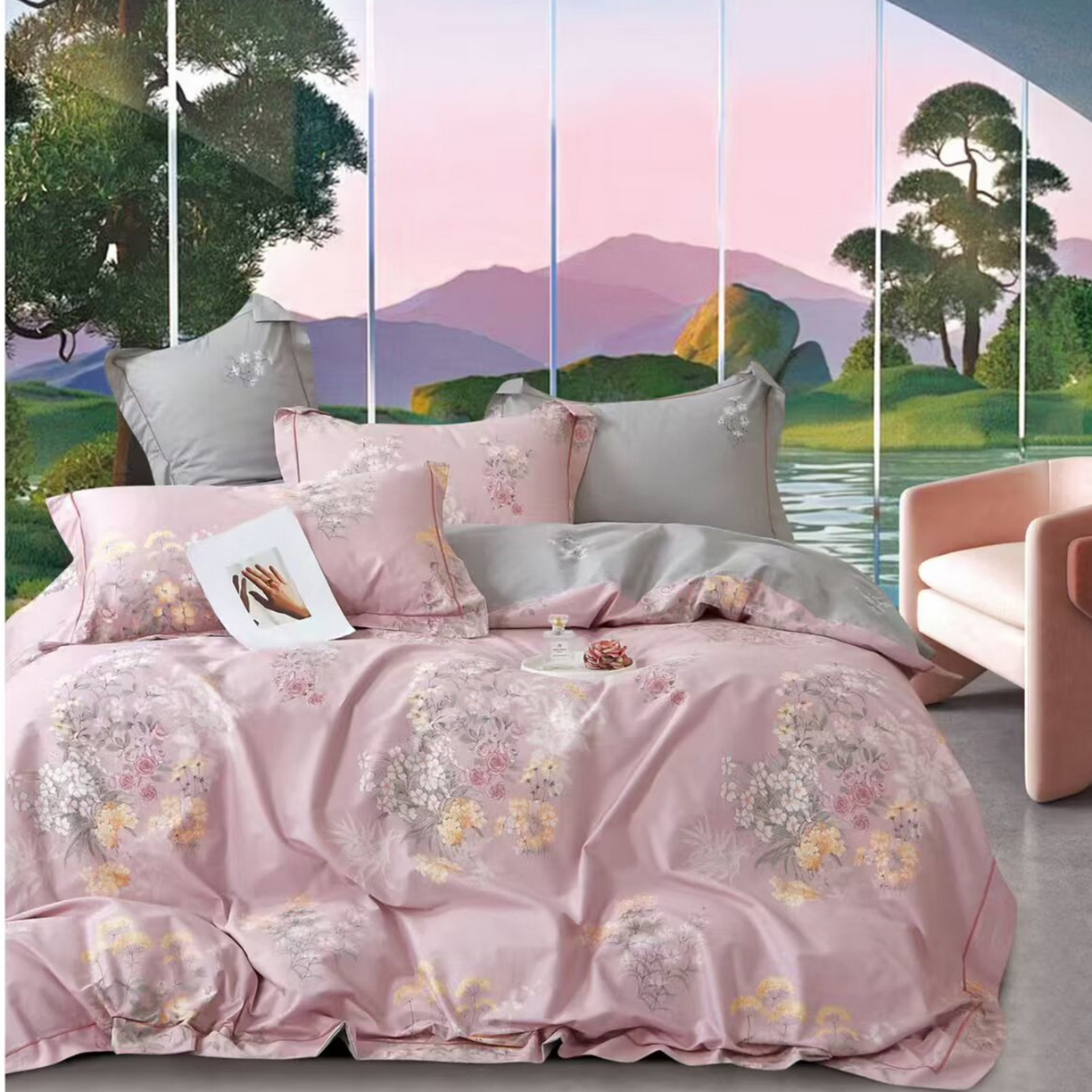 91家纺网 家纺一手货源 找家纺 （总2）未来家居 JAMES KELLY （铂金凯丽）2025新款40支13376全棉印染铂金长绒棉四件套-系列6