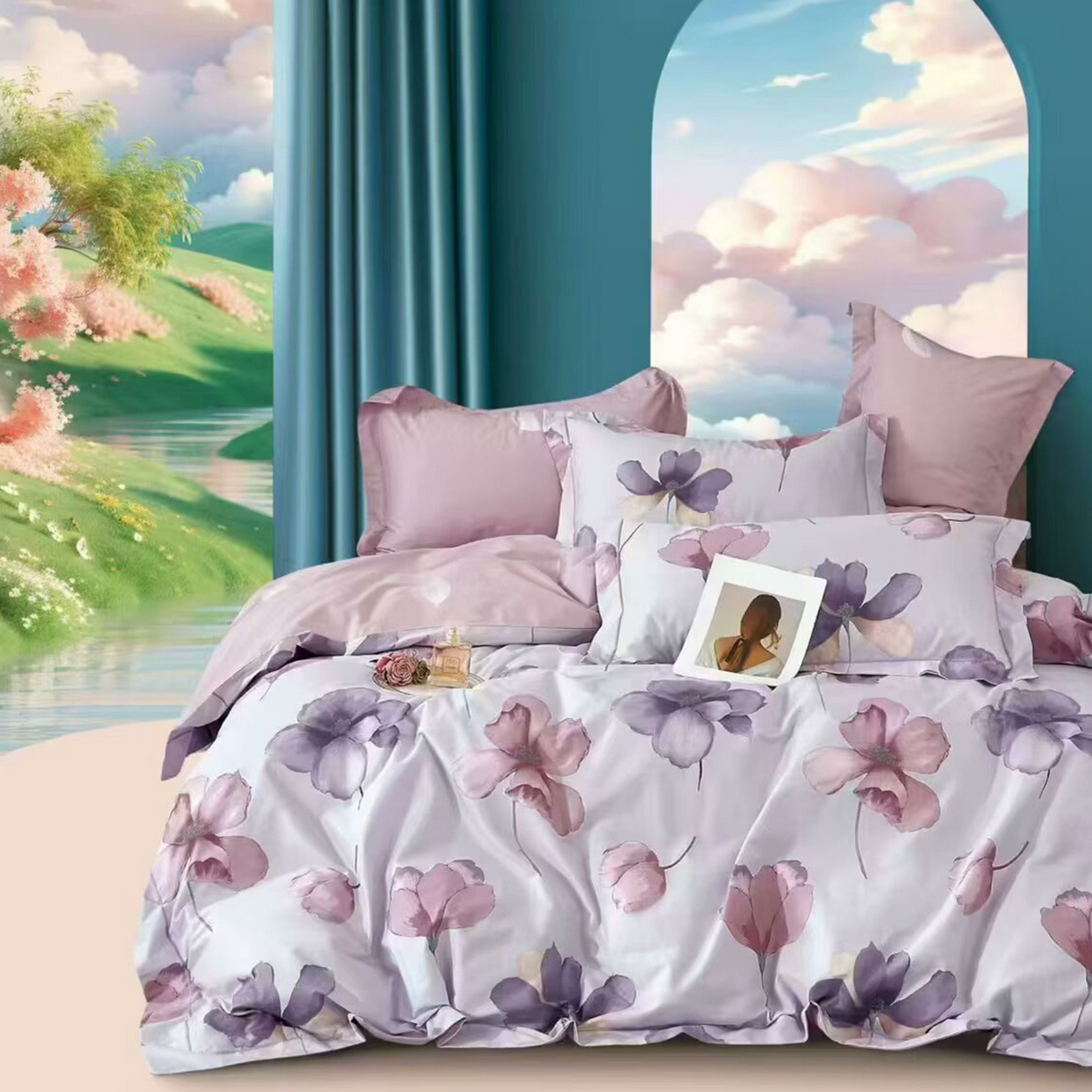 91家纺网 家纺一手货源 找家纺 （总2）未来家居 JAMES KELLY （铂金凯丽）2025新款40支13376全棉印染铂金长绒棉四件套-系列6