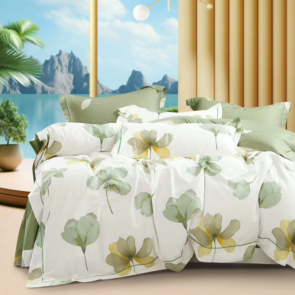 91家纺网 家纺一手货源 找家纺 （总2）未来家居 JAMES KELLY （铂金凯丽）2025新款40支13376全棉印染铂金长绒棉四件套-系列6