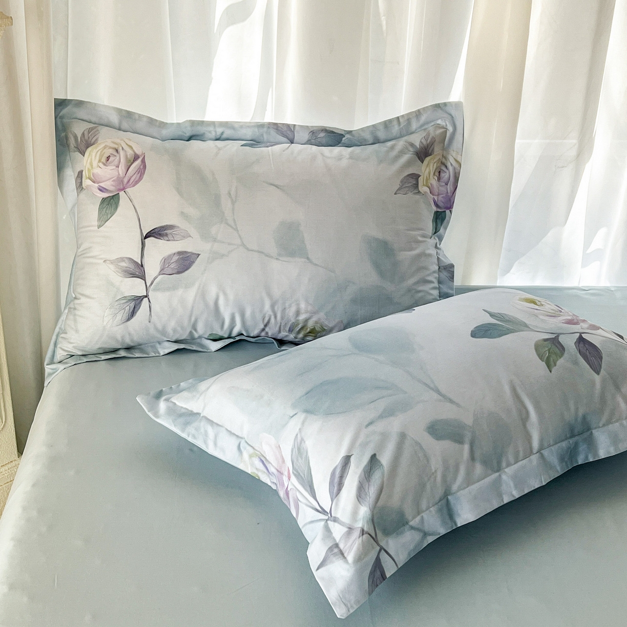 91家纺网 家纺一手货源 找家纺 卧趣家纺 2026新款纯棉花卉系列全棉印花四件套 秀颜-兰