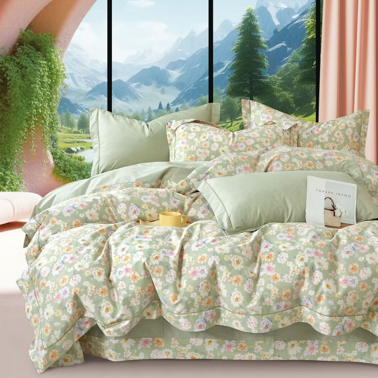 91家纺网 家纺一手货源 找家纺 （总2）未来家居 JAMES KELLY （铂金凯丽）2025新款40支13376全棉印染铂金长绒棉四件套-系列6