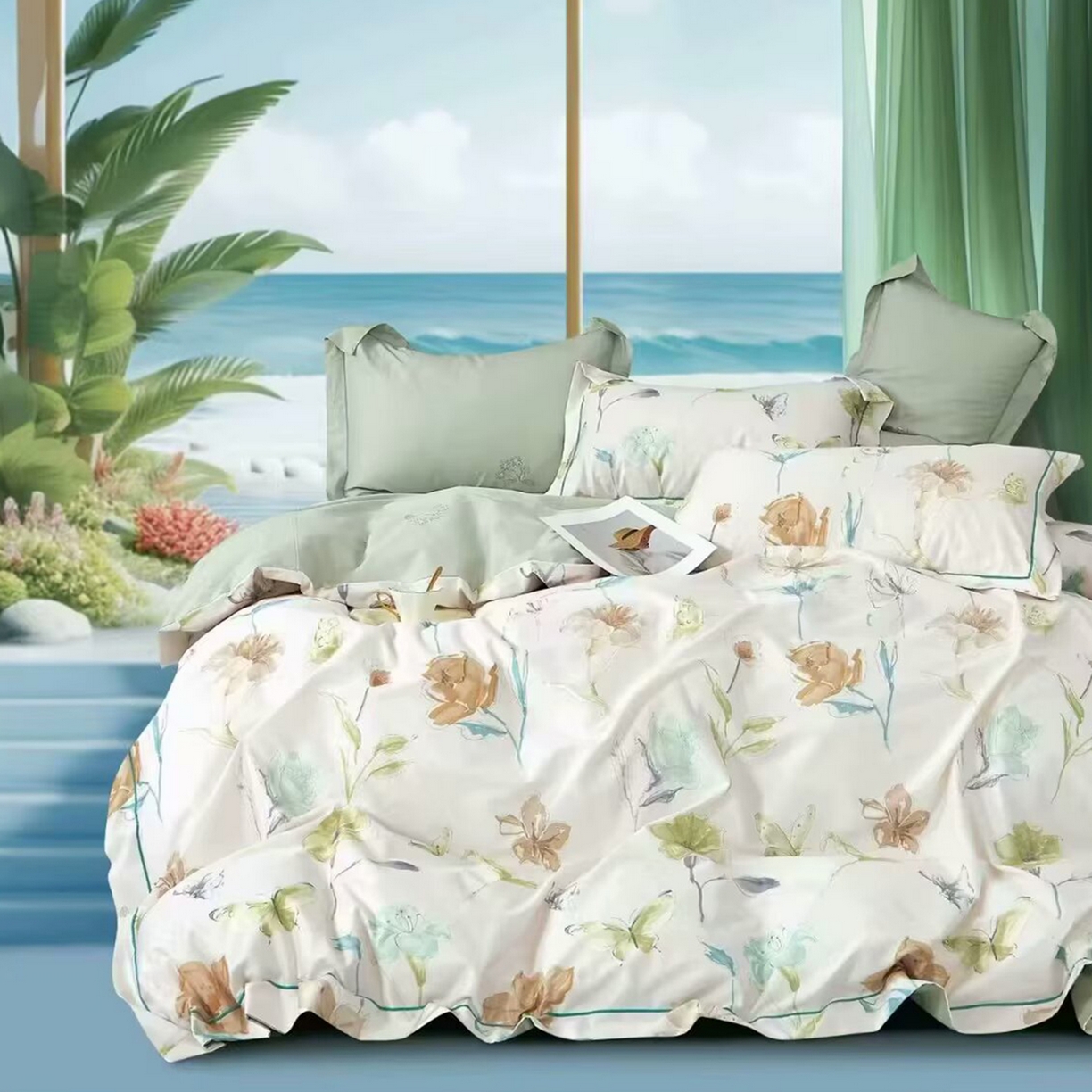 91家纺网 家纺一手货源 找家纺 （总2）未来家居 JAMES KELLY （铂金凯丽）2025新款40支13376全棉印染铂金长绒棉四件套-系列6