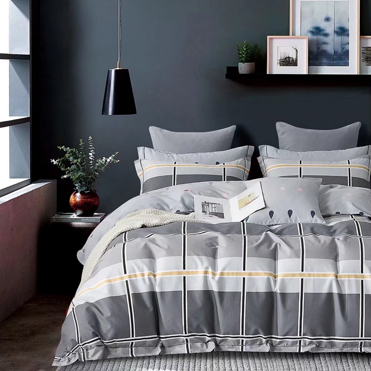 91家纺网 家纺一手货源 找家纺 （总2）未来家居 JAMES KELLY （铂金凯丽）2025新款40支13376全棉印染铂金长绒棉四件套-系列6