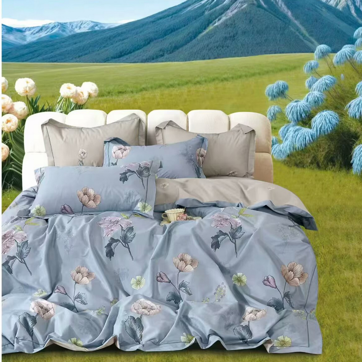 91家纺网 家纺一手货源 找家纺 （总2）未来家居 JAMES KELLY （铂金凯丽）2025新款40支13376全棉印染铂金长绒棉四件套-系列6